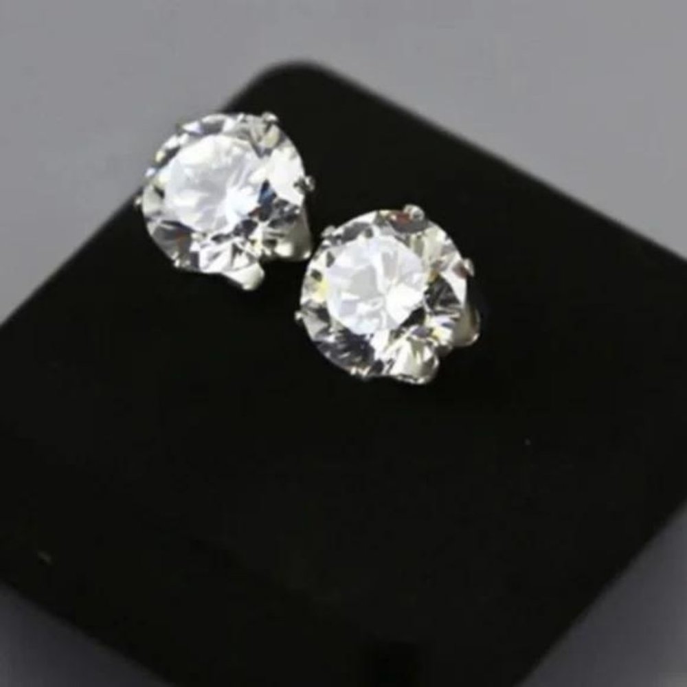 NEW 925 STERLING SILVER 2.5 CT STUD DIAMOND EARRINGS - Picture 4 of 4